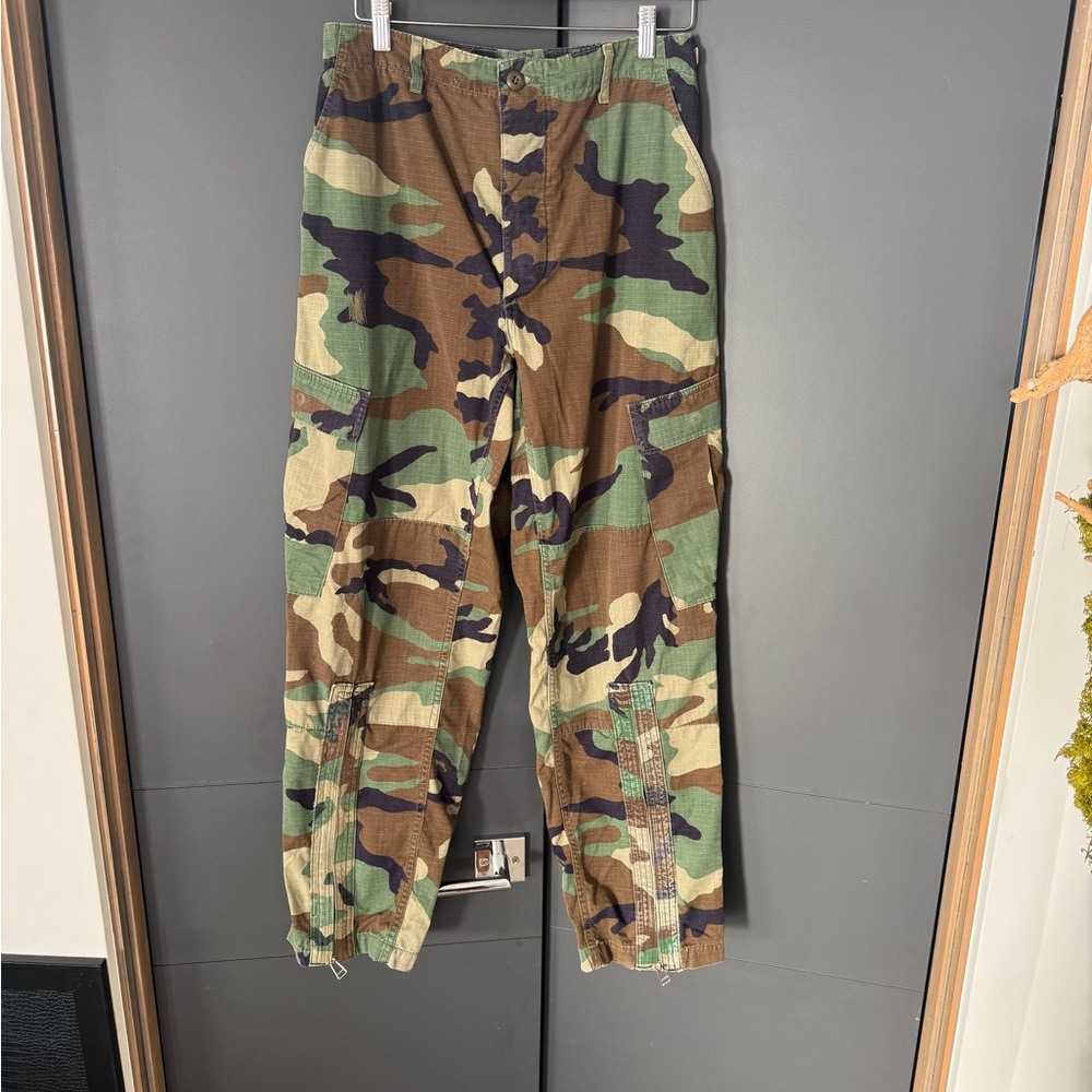 Re/Done Camouflage Cargo Pants in Green, Brown & Black
